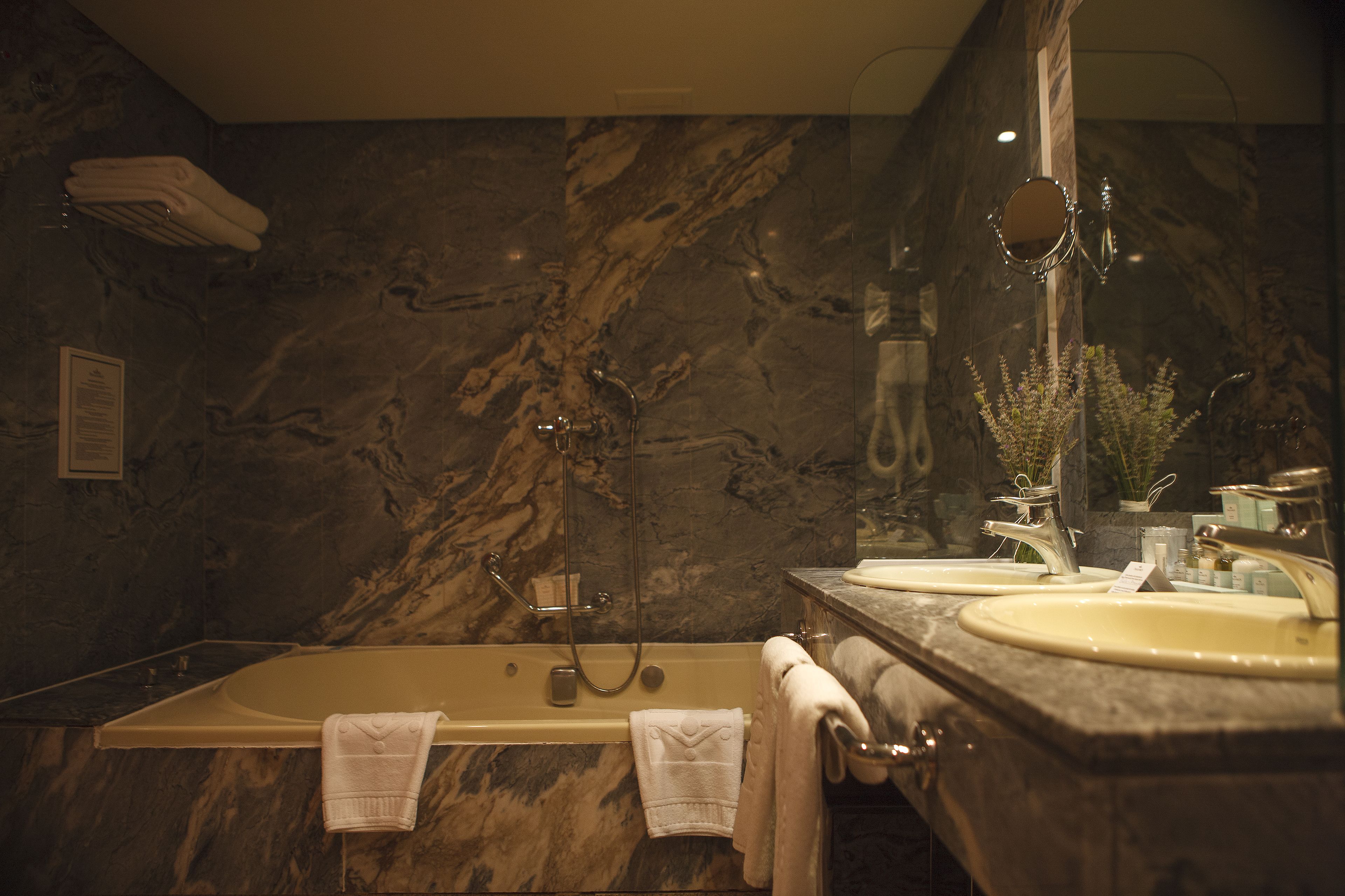 free toiletries, hair dryer, bidet, towels