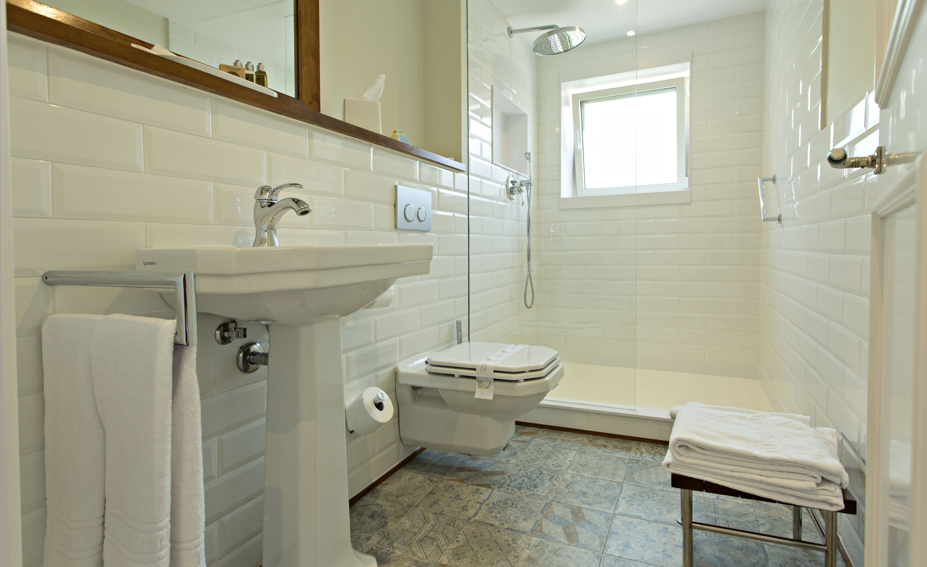 free toiletries, hair dryer, towels