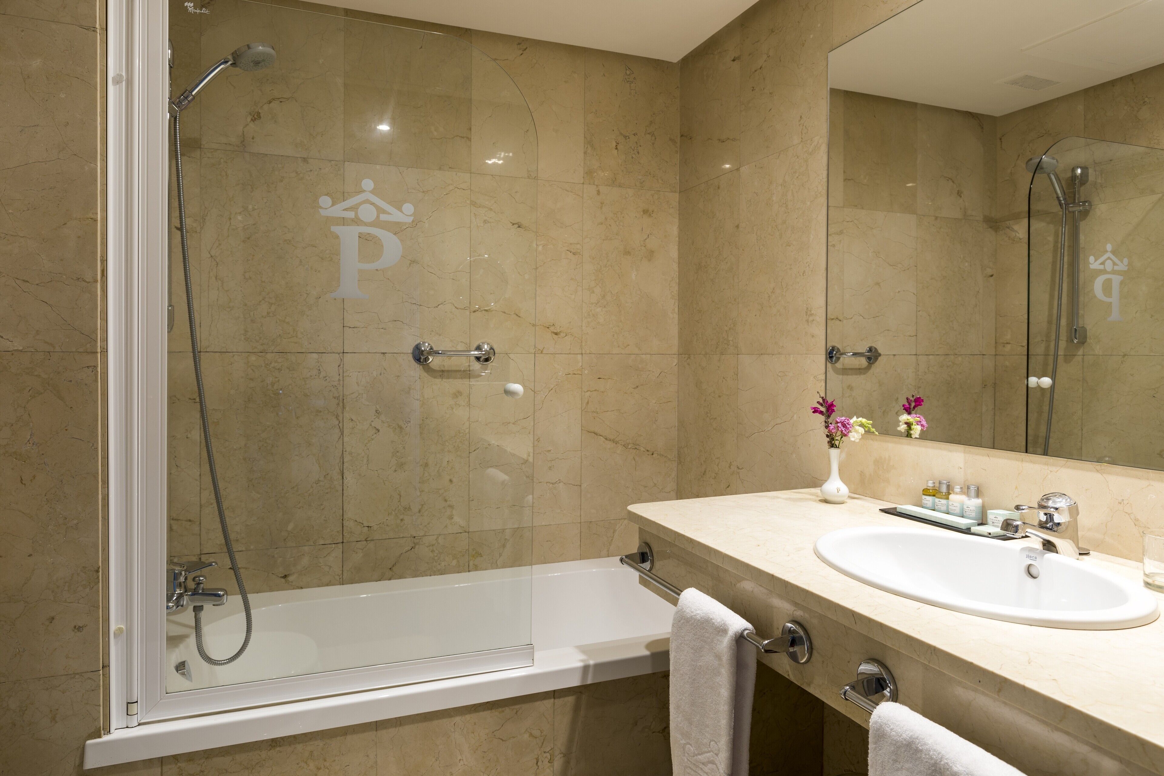 free toiletries, hair dryer, towels