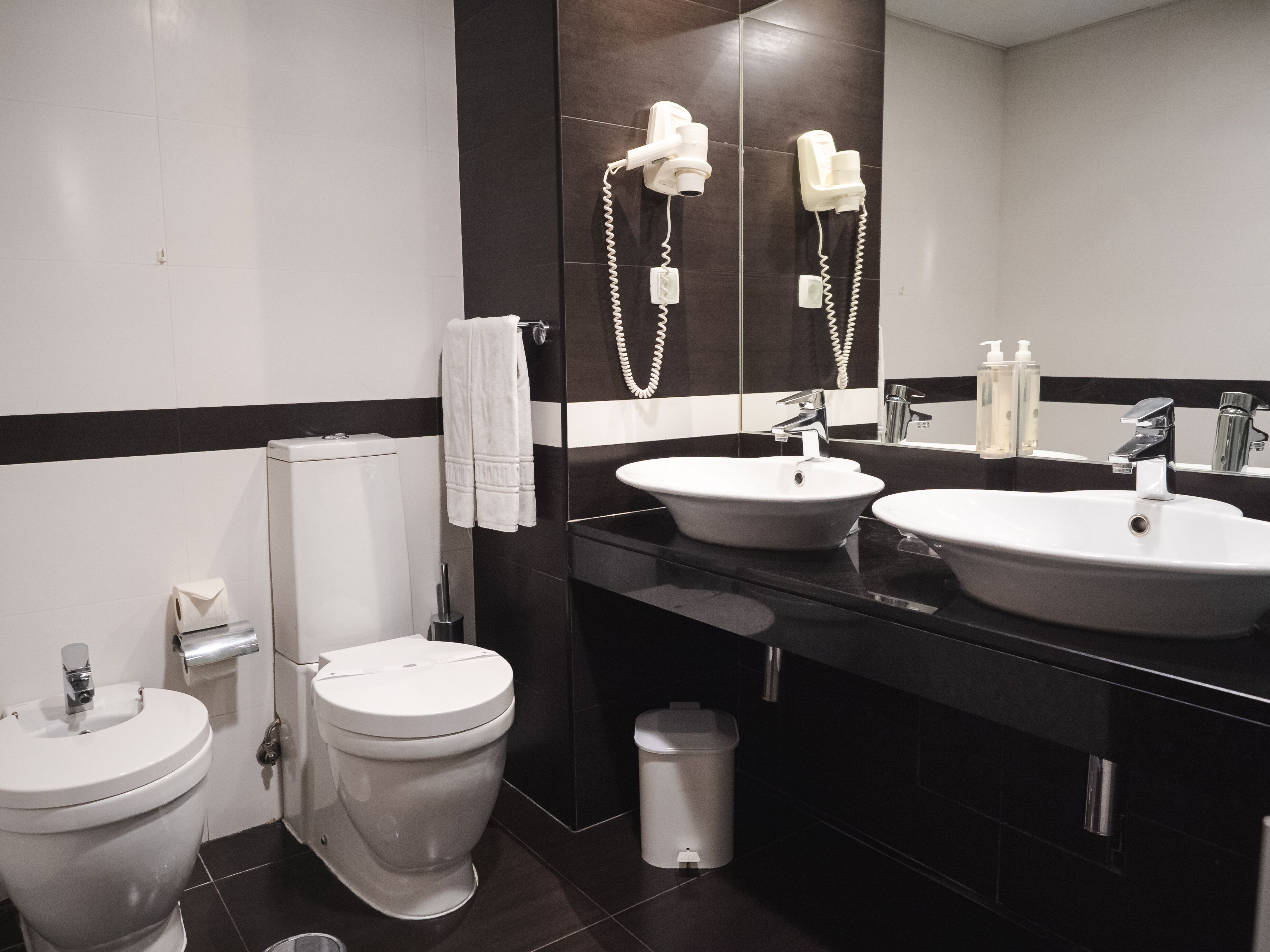 free toiletries, hair dryer, towels, soap