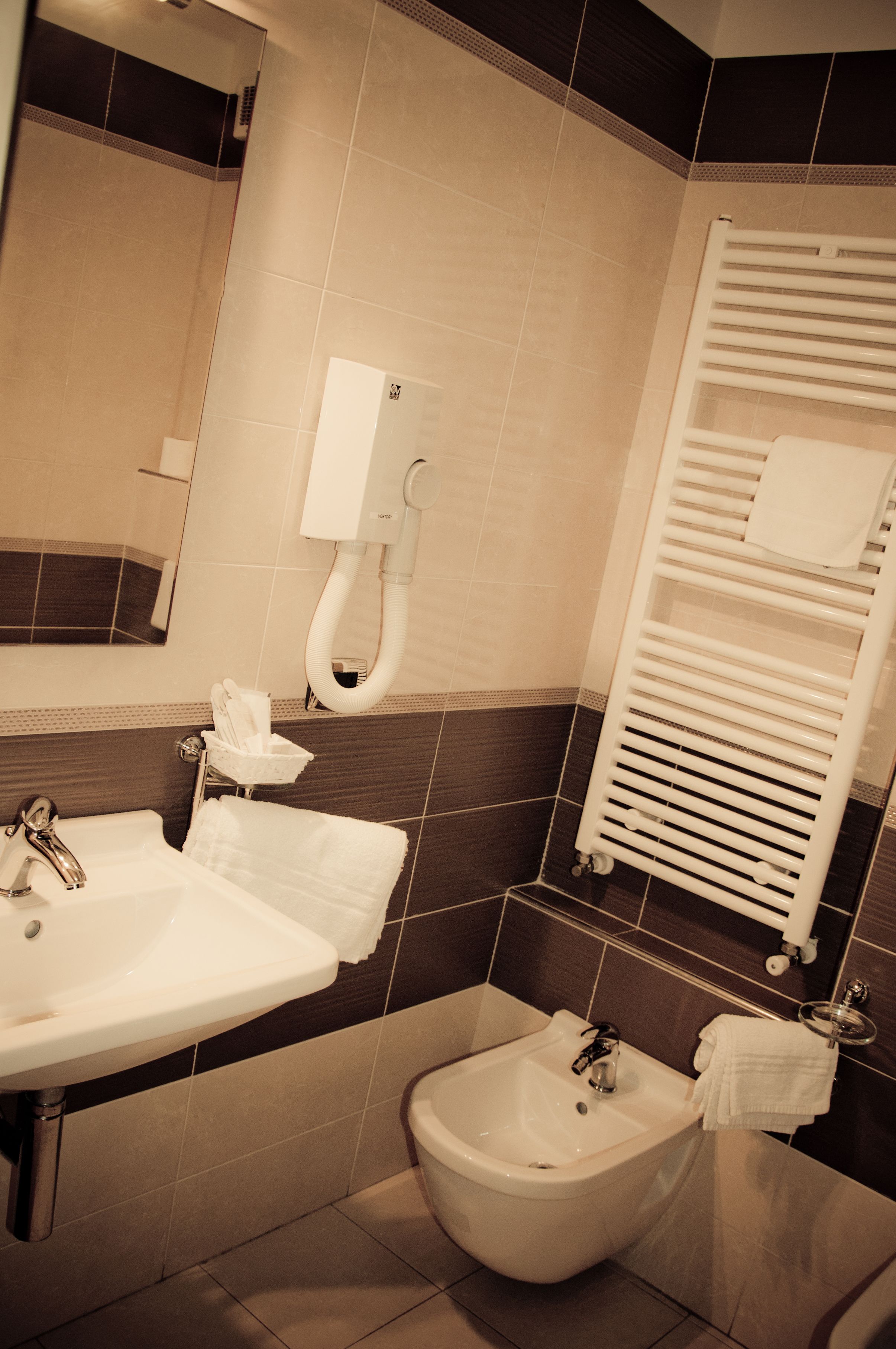 free toiletries, hair dryer, bathrobes, bidet