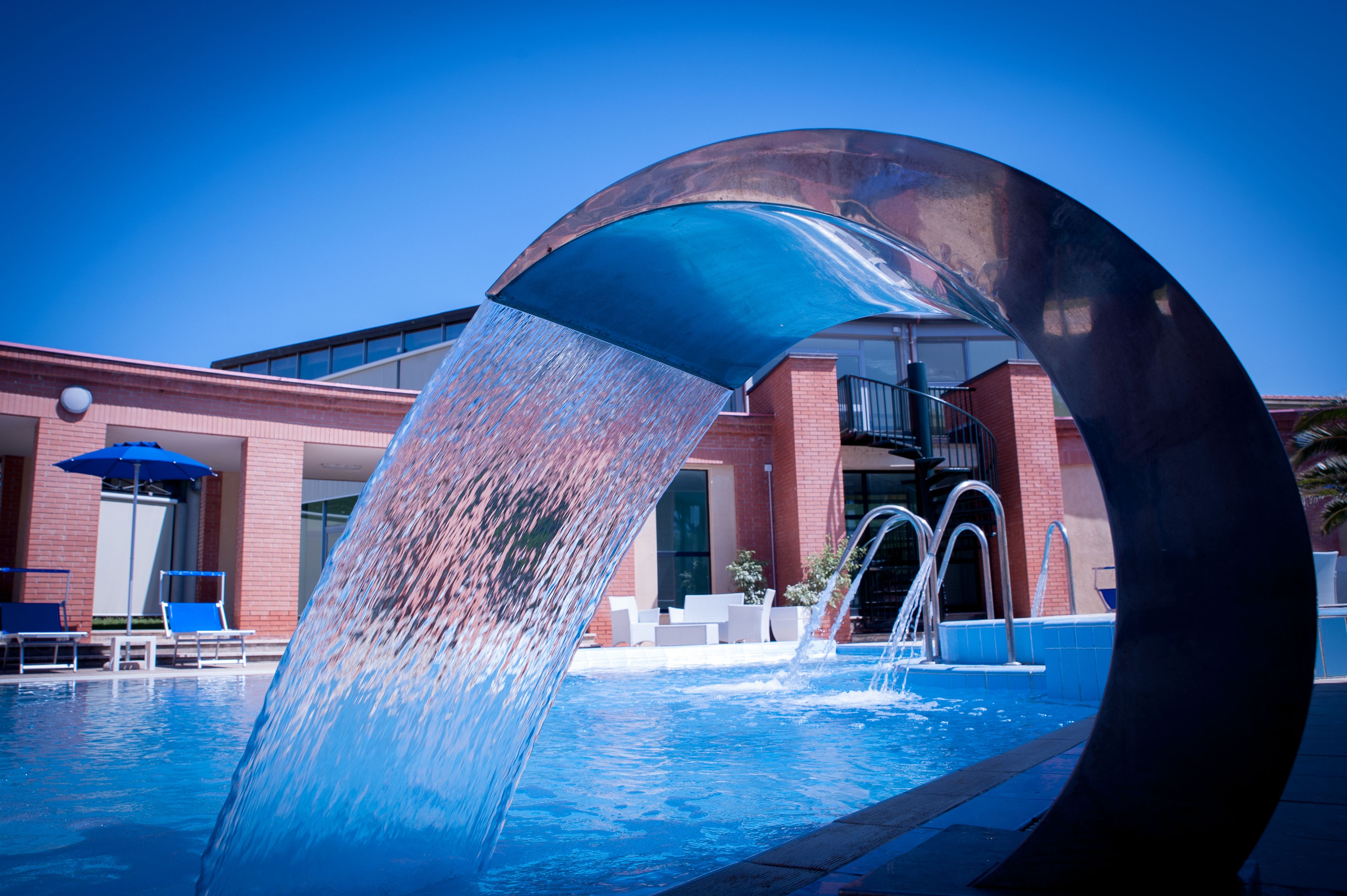 indoor pool, outdoor pool, pool loungers