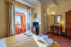 Comfort Double Room, Balcony, Sea View | Egyptian cotton sheets, minibar, in-room safe, desk