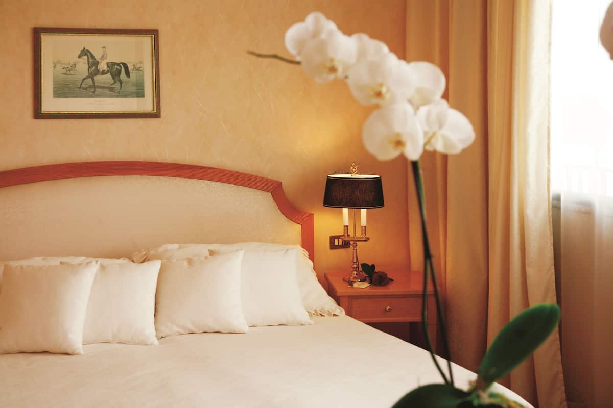 Hypo-allergenic bedding available, down comforters, minibar