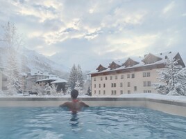 Indoor pool, outdoor pool, open 8:00 AM to 8:00 PM, pool umbrellas