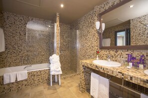 Free toiletries, hair dryer, bidet, towels