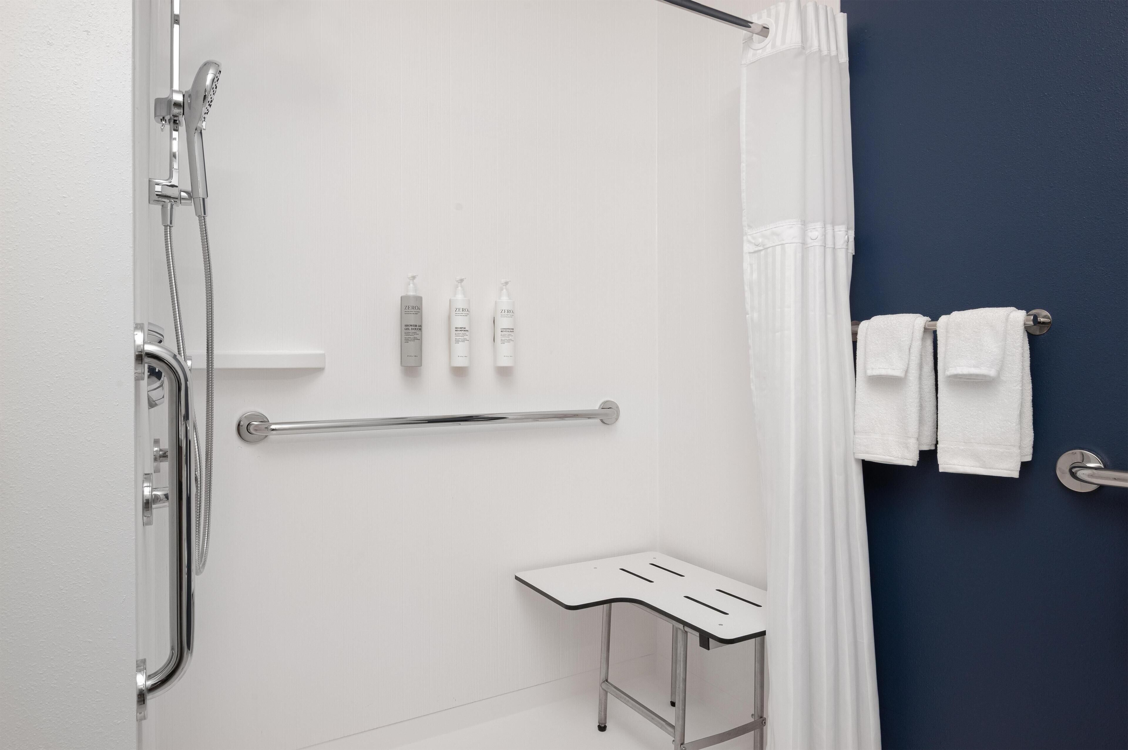 Room, 2 Queen Beds, Accessible (Mobility, Roll-In Shower) | Bathroom shower