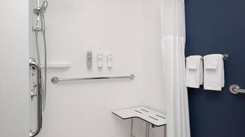 Room, 2 Queen Beds, Accessible (Mobility, Roll-In Shower) | Bathroom shower