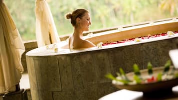 Body treatments, body scrubs, facials, manicures and pedicures, massages