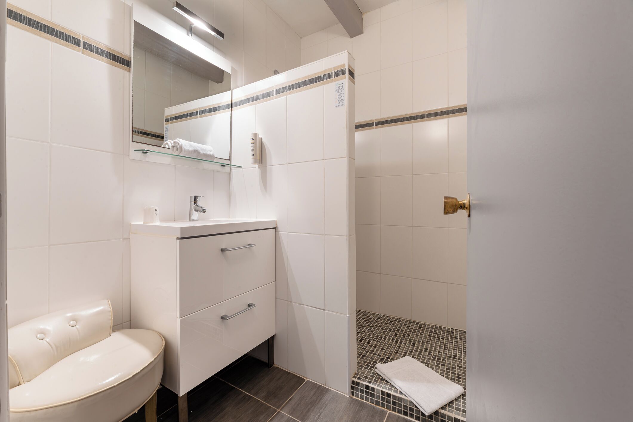 free toiletries, hair dryer, towels