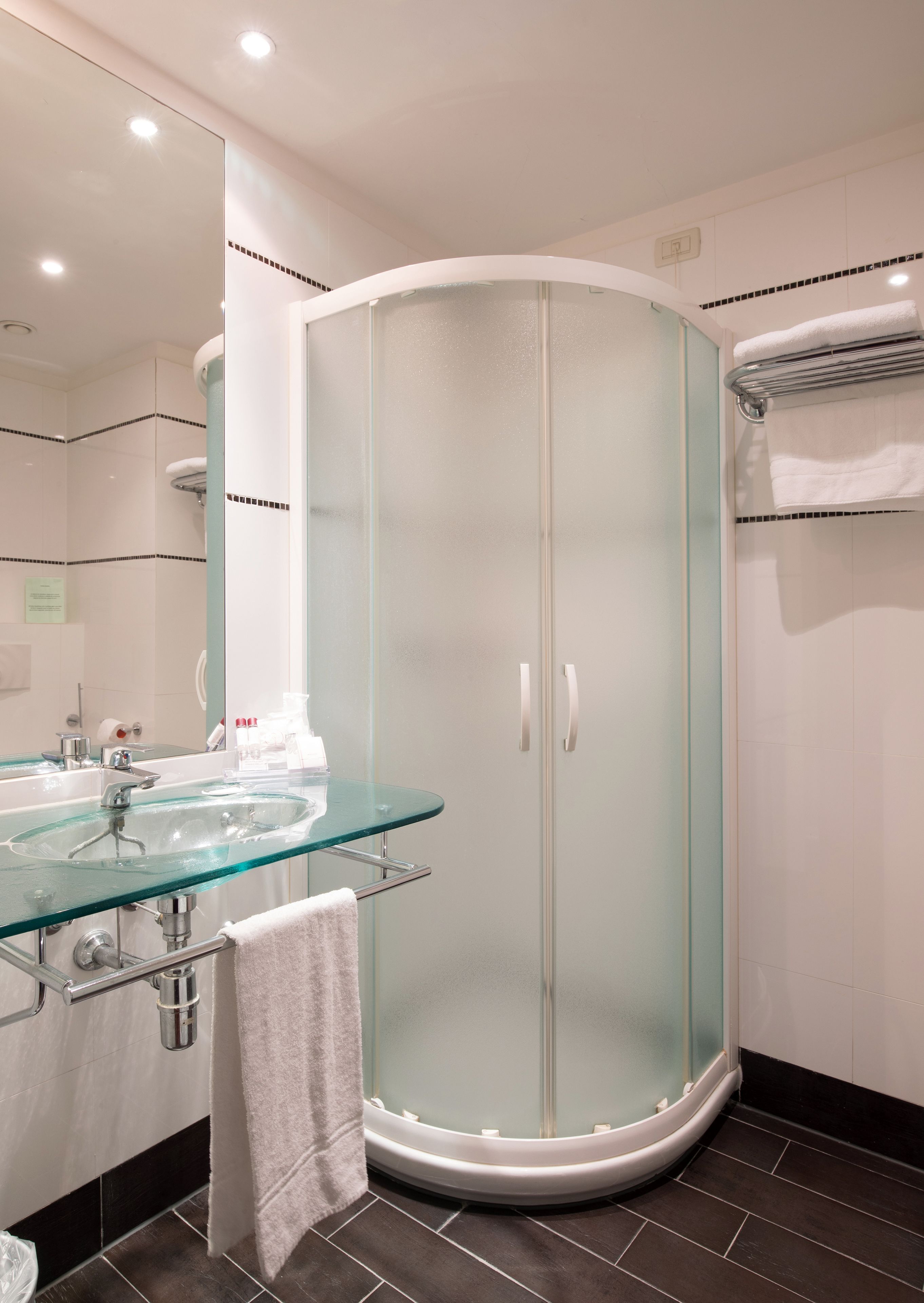 shower, free toiletries, hair dryer, bidet