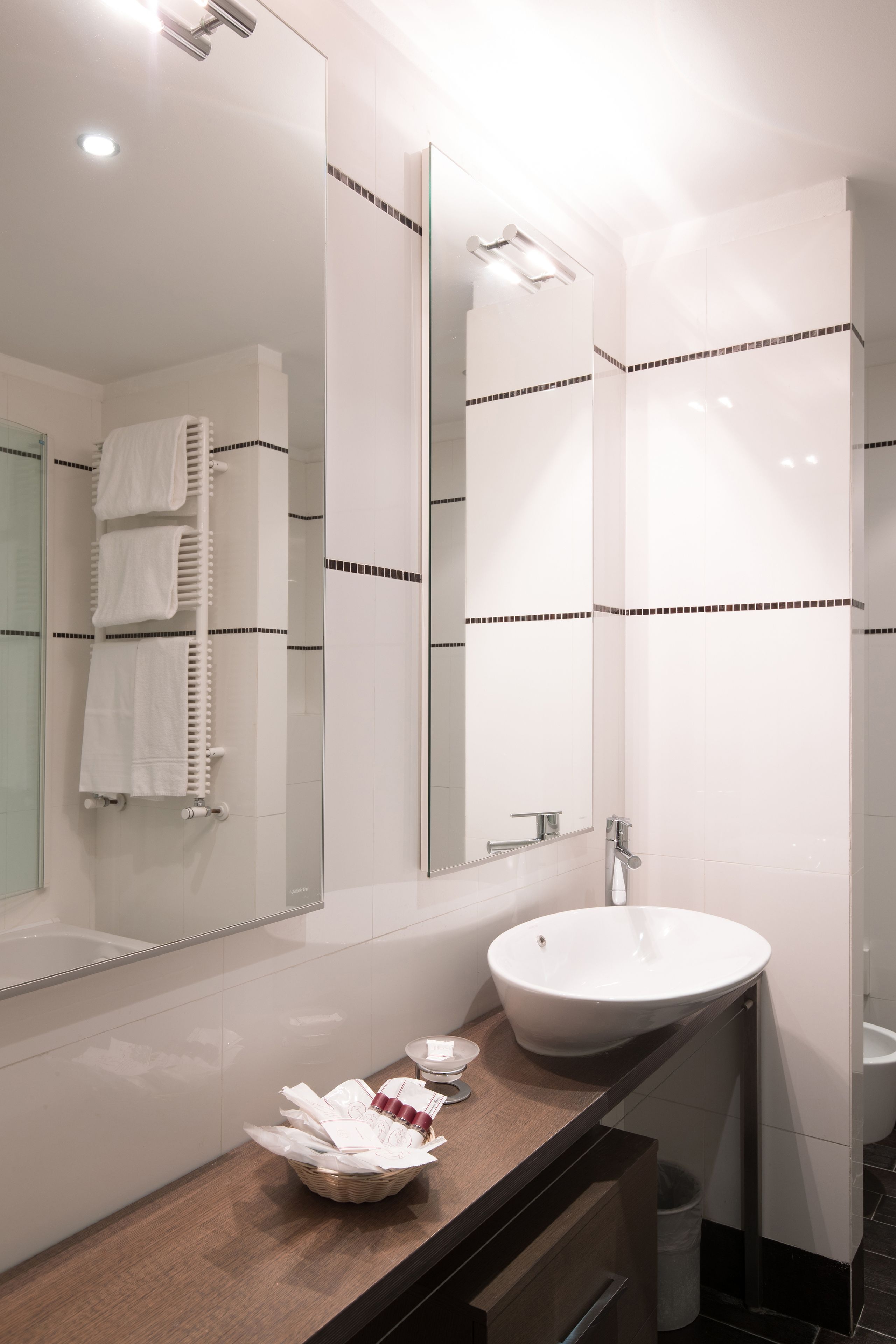 shower, free toiletries, hair dryer, bidet