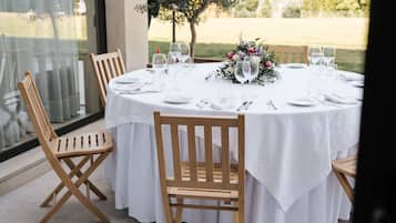 Outdoor banquet area