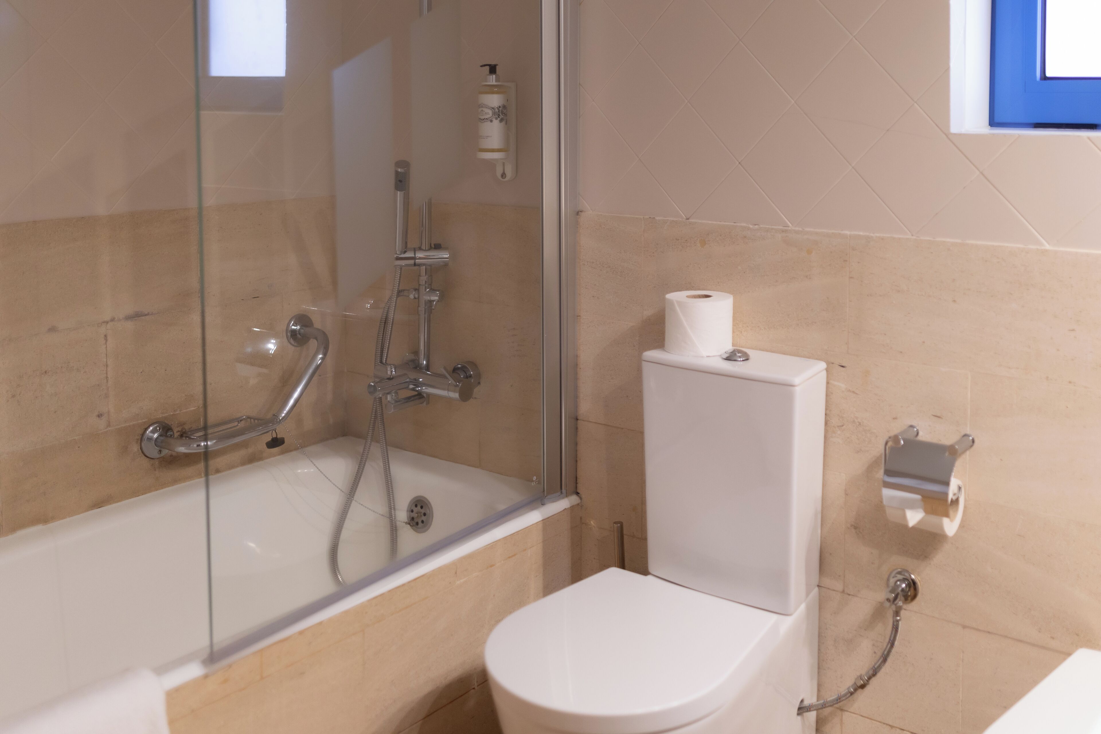 standard double room | bathroom | bathtub, eco-friendly toiletries, hair dryer, bidet