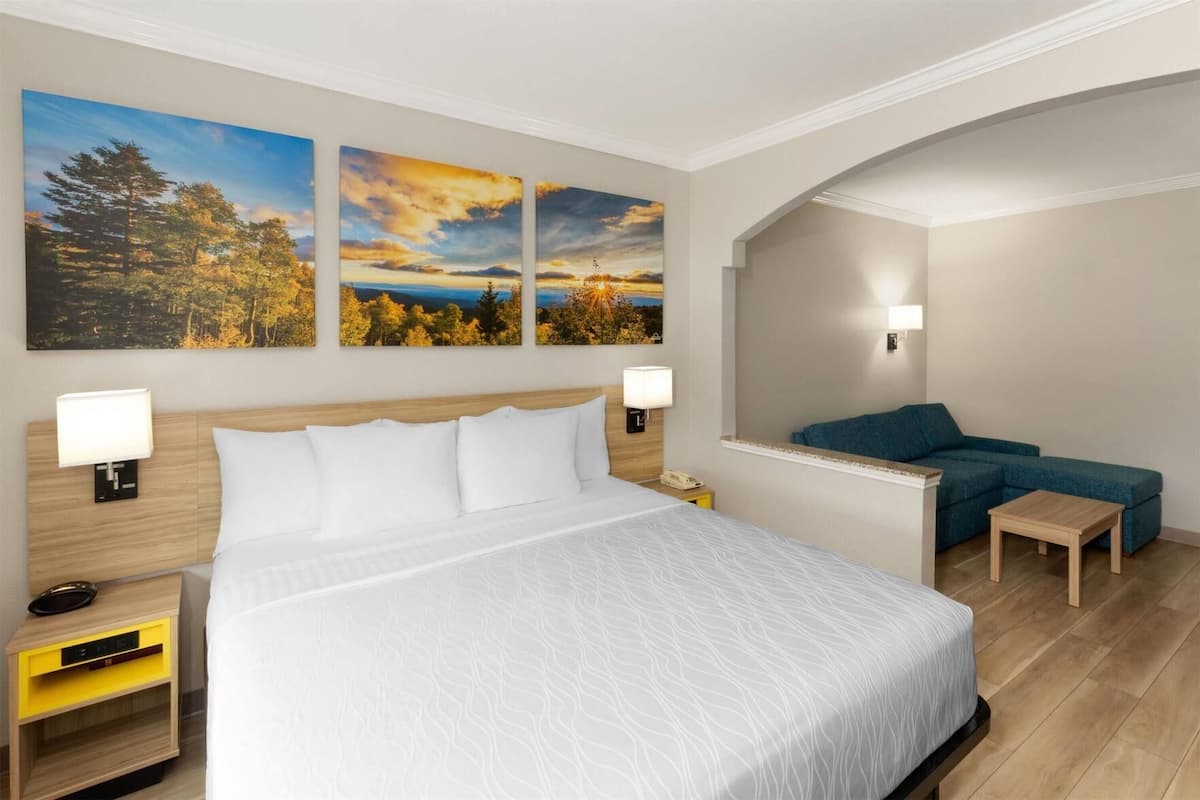 In-room safe, desk, laptop workspace, blackout curtains