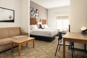 Room, 2 Double Beds | Desk, blackout drapes, iron/ironing board, free cribs/infant beds