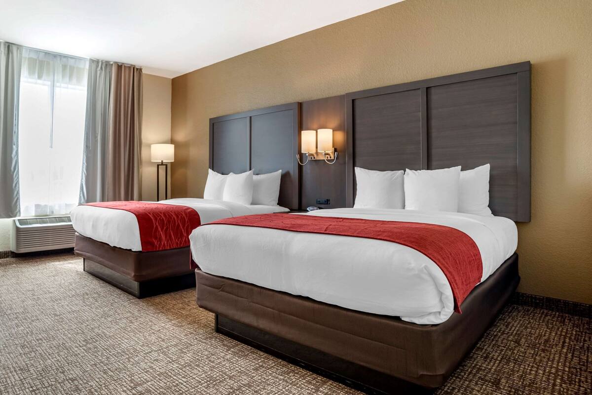 Hypo-allergenic bedding available, down comforters, desk