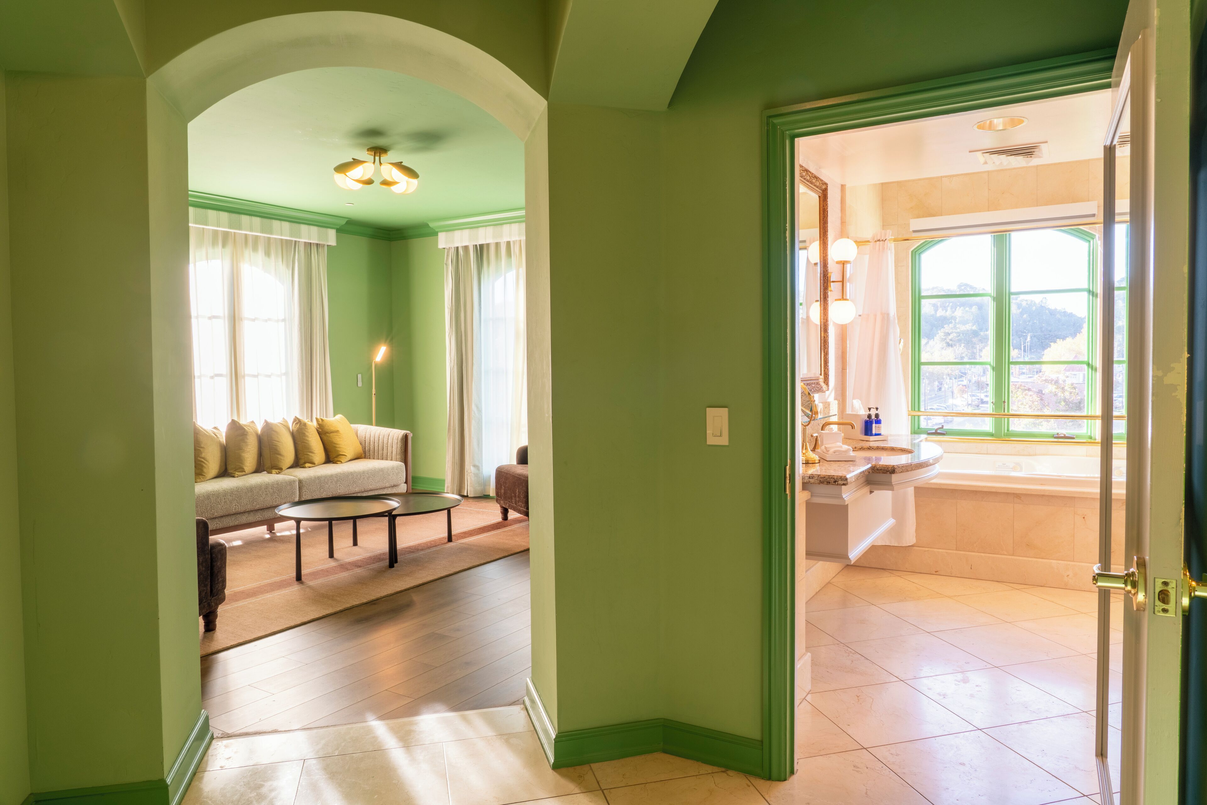 Suite, 1 King Bed | Living area | 29-inch TV with cable channels