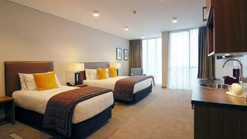 Superior Twin Room | Private kitchen | Fridge, electric kettle