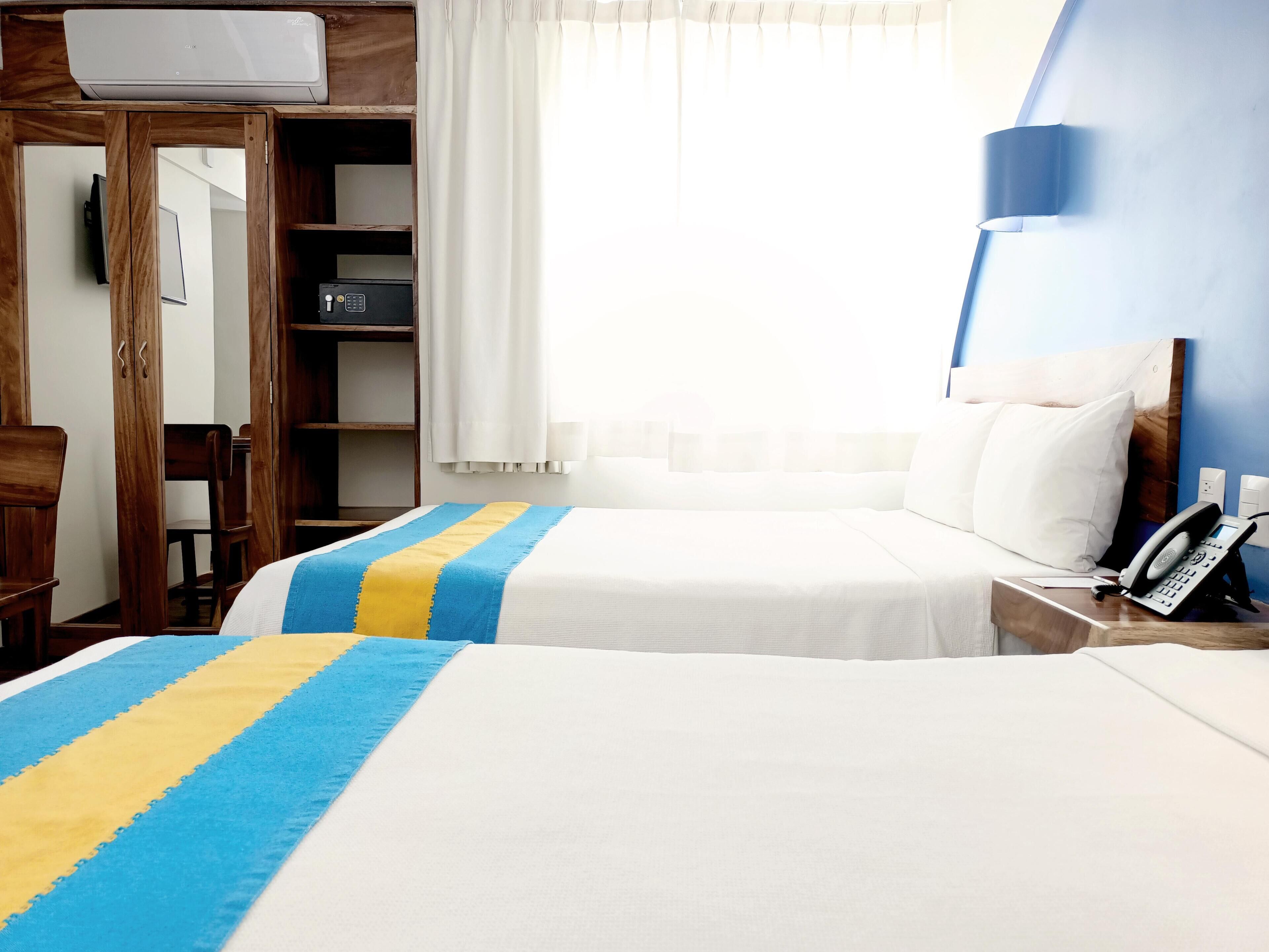 Desk, free WiFi, bed sheets