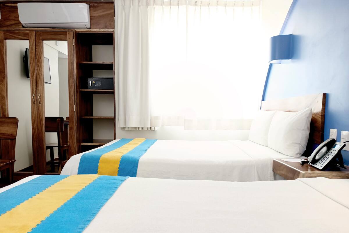 Desk, free WiFi, bed sheets
