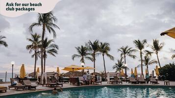 White sand, free beach shuttle, beach towels