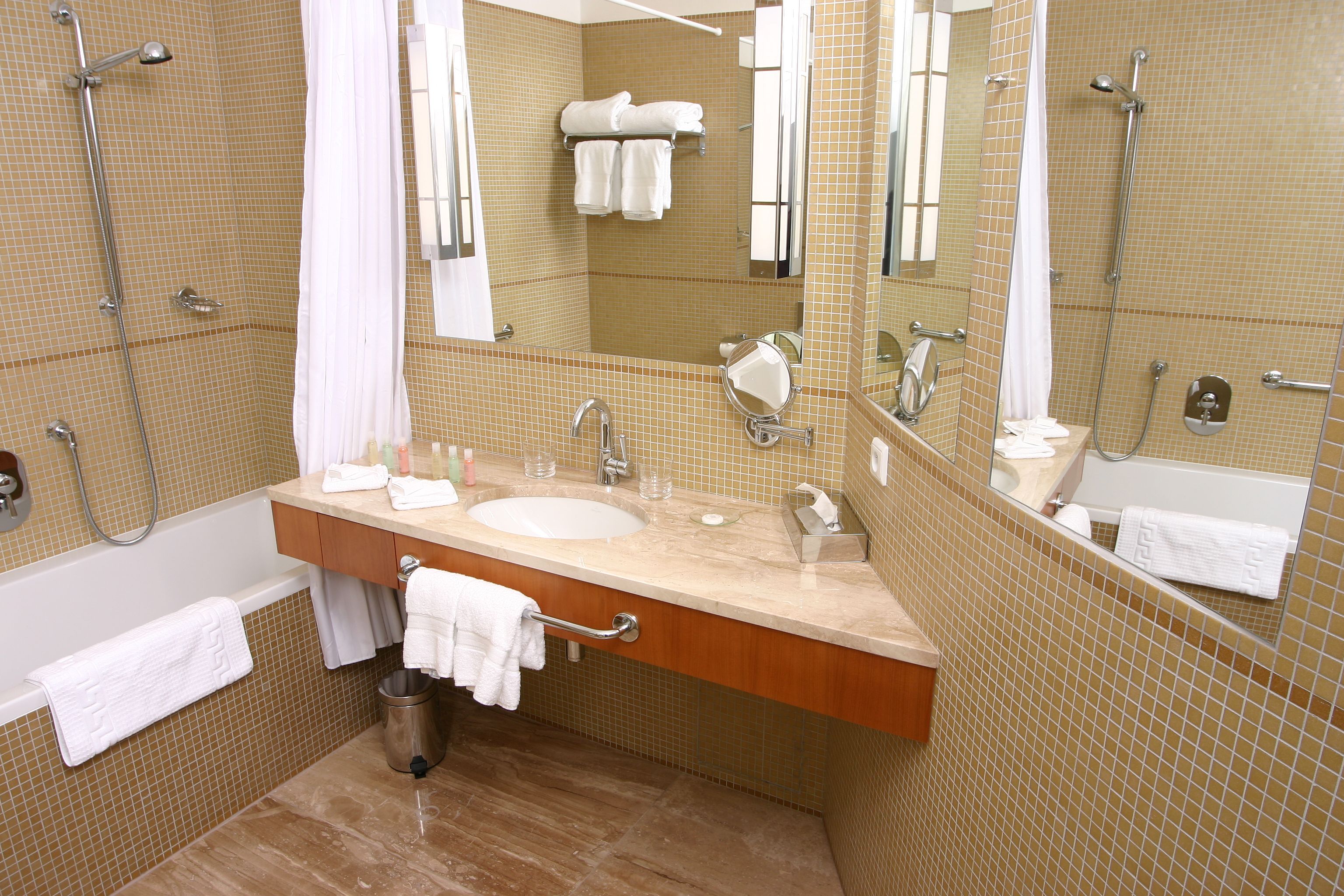 superior double room | bathroom | bathtub, free toiletries, hair dryer, bathrobes