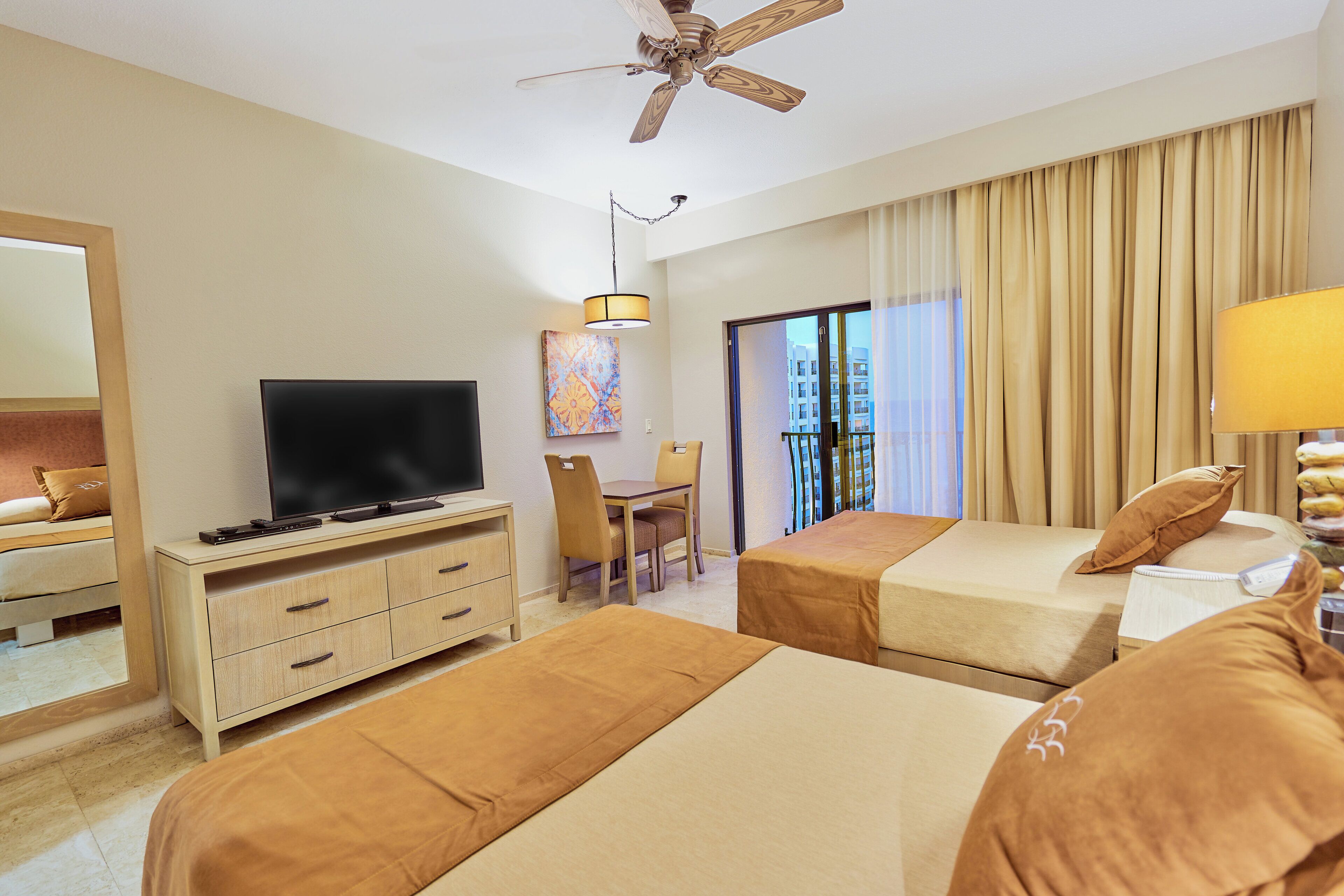 Premium bedding, pillow-top beds, in-room safe, desk