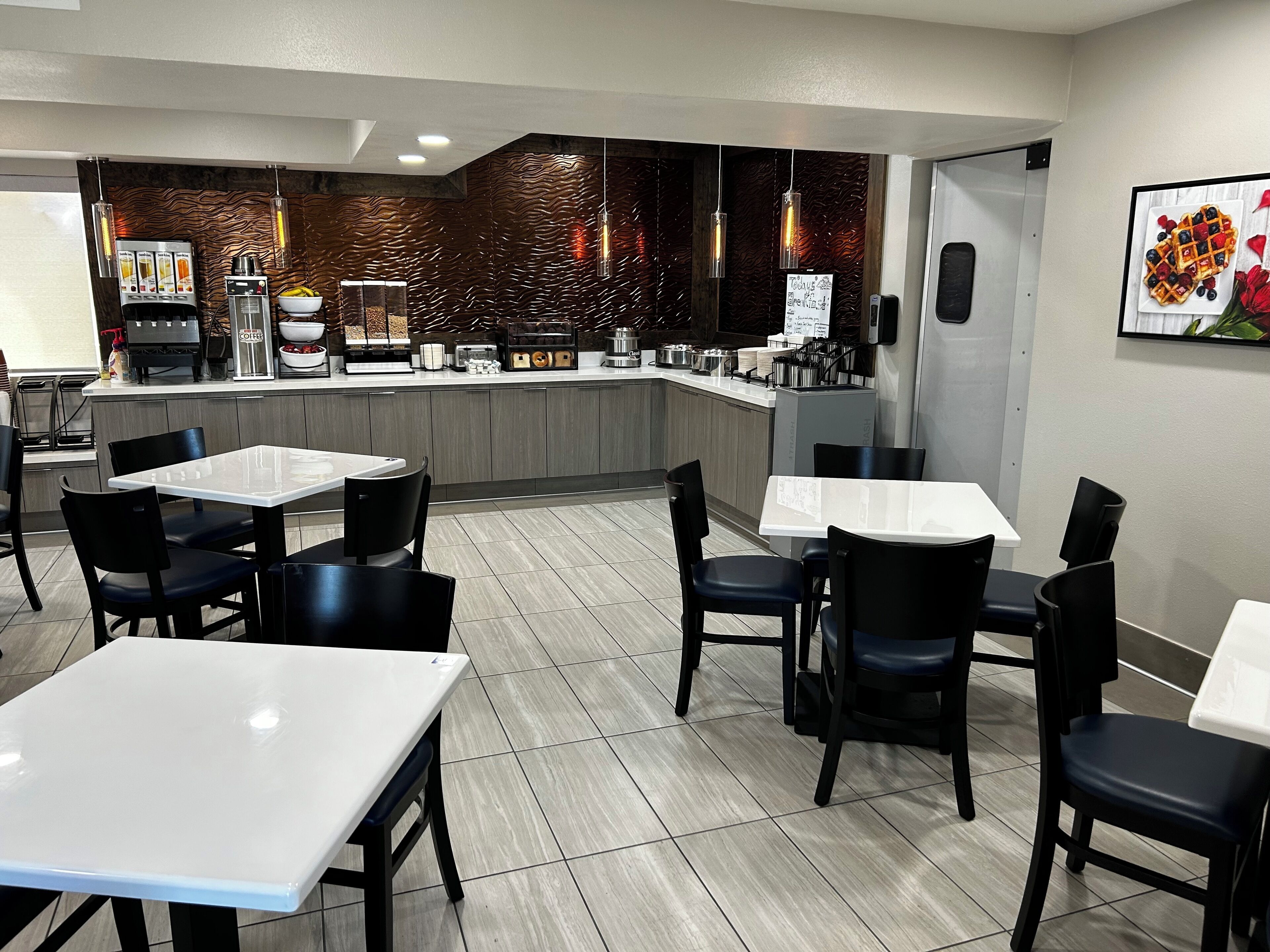 Free daily self-serve breakfast