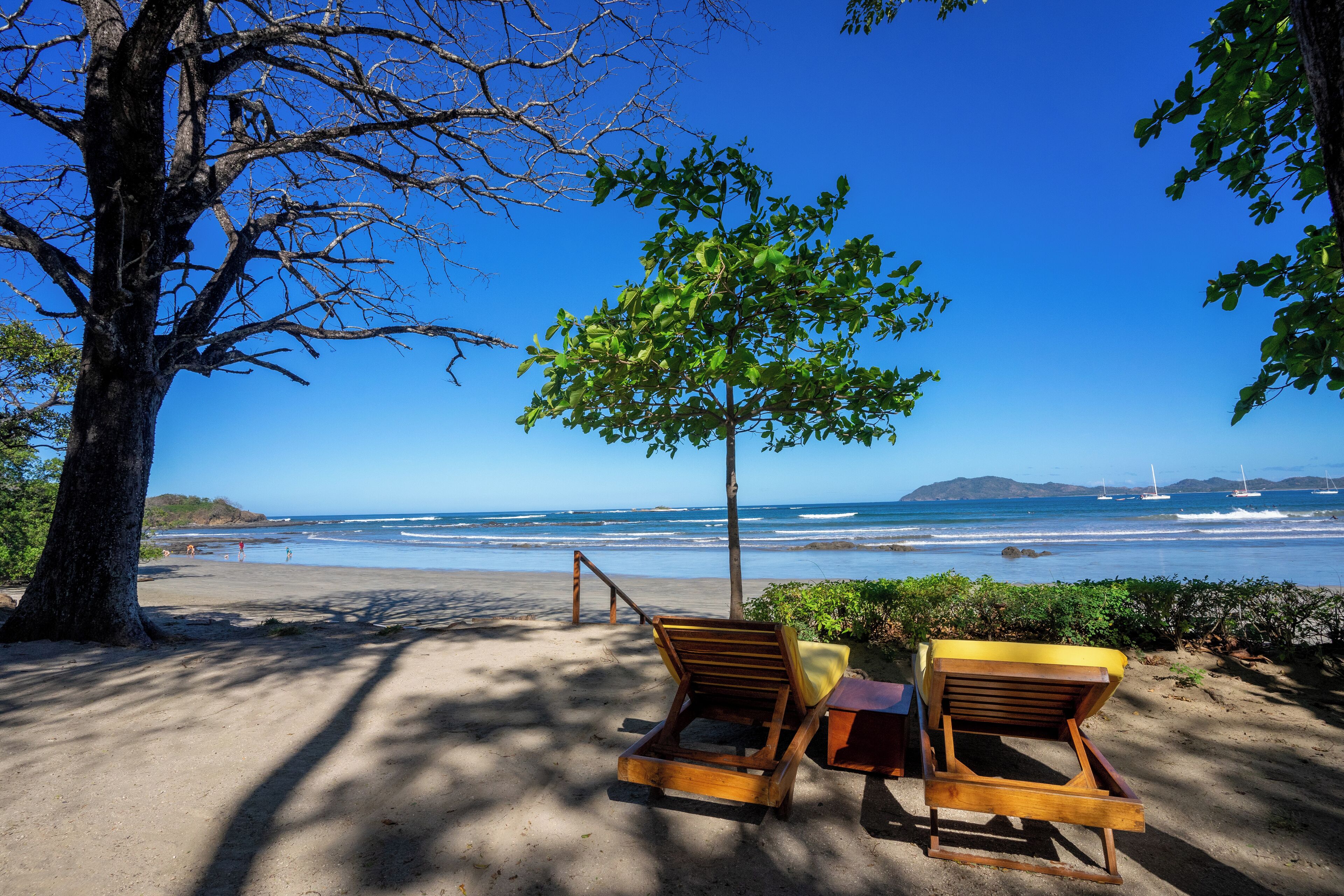 Plage, parasols, serviettes de plage, massages sur la plage