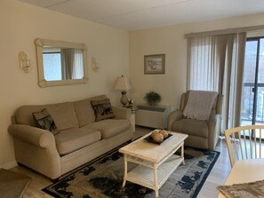 Condo, 1 Bedroom (705) | Living area | TV, fireplace