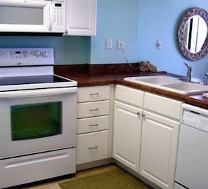 Fridge, microwave, coffee/tea maker