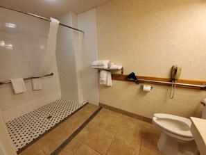 스탠다드룸, 퀸사이즈침대 1개, 장애인 지원 | 욕실 | 무료 세면용품, 헤어드라이어, 타월