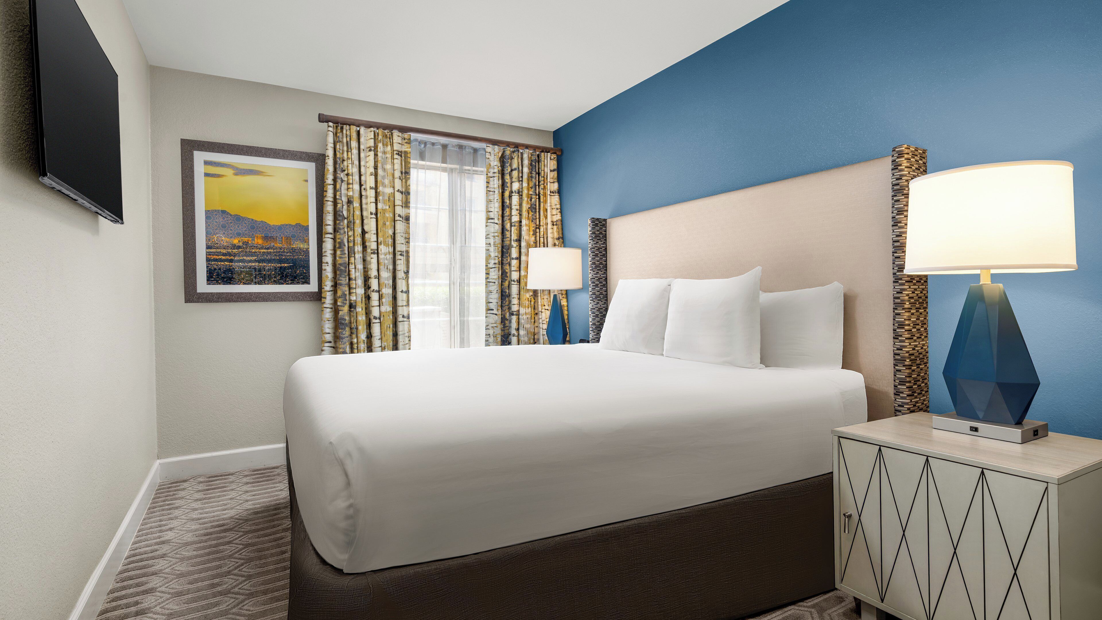 In-room safe, blackout curtains, iron/ironing board