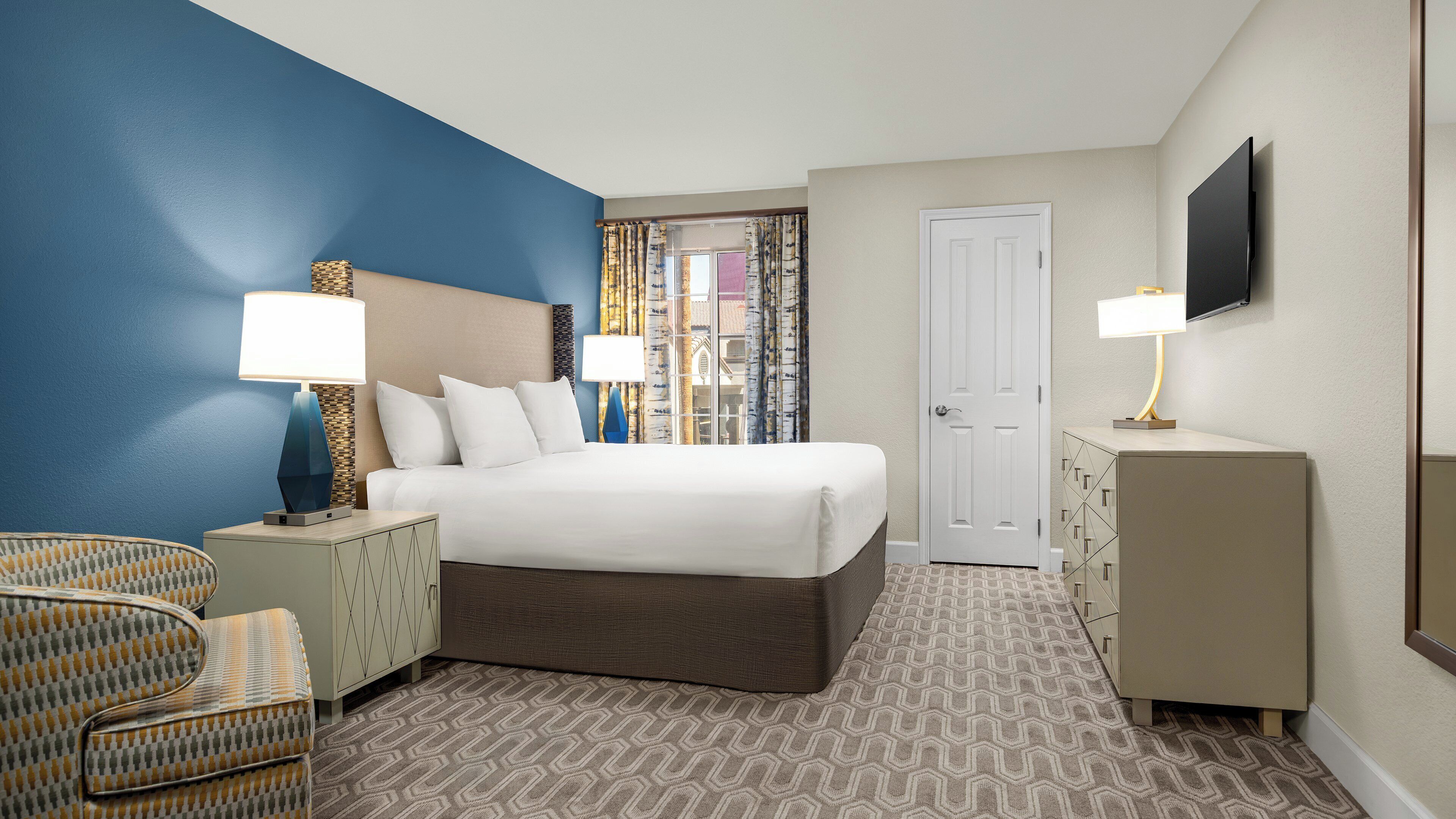 In-room safe, blackout curtains, iron/ironing board