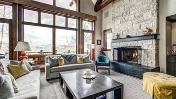 Townhome, 5 Bedroom (Horizon Pass) | Living area | TV, fireplace, DVD player