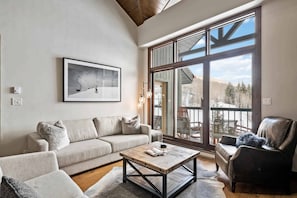 3 Bedroom Platinum Condo | Living area | 32-inch TV with digital channels, fireplace - The Borders Lodge (Avon)