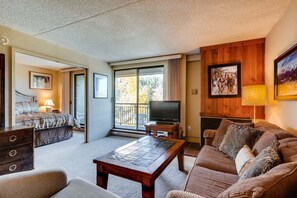 Standard Room, 1 Bedroom | Living area | Flat-screen TV, fireplace, DVD player - Trails End Condominiums by Ski Country Resorts (Breckenridge)