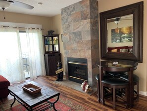 Condo | Living area | TV, fireplace