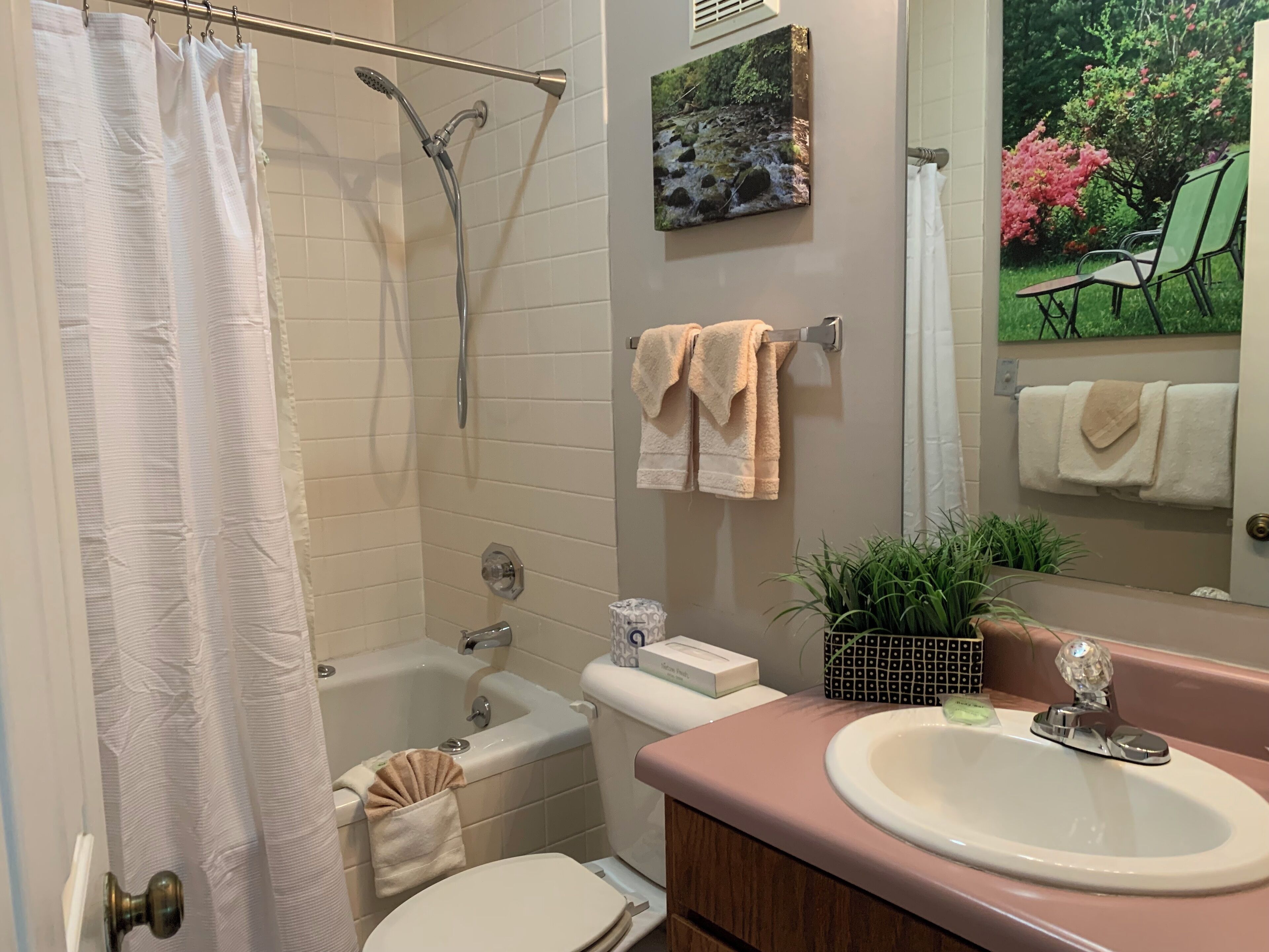 condo | bathroom | combined shower/bathtub, hair dryer, towels