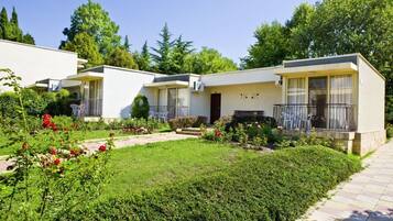 Desk, blackout curtains, iron/ironing board, free cots/infant beds