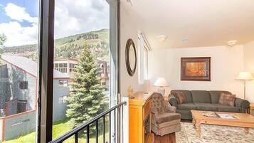 Flat-screen TV, DVD player