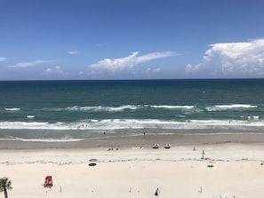 On the beach, white sand