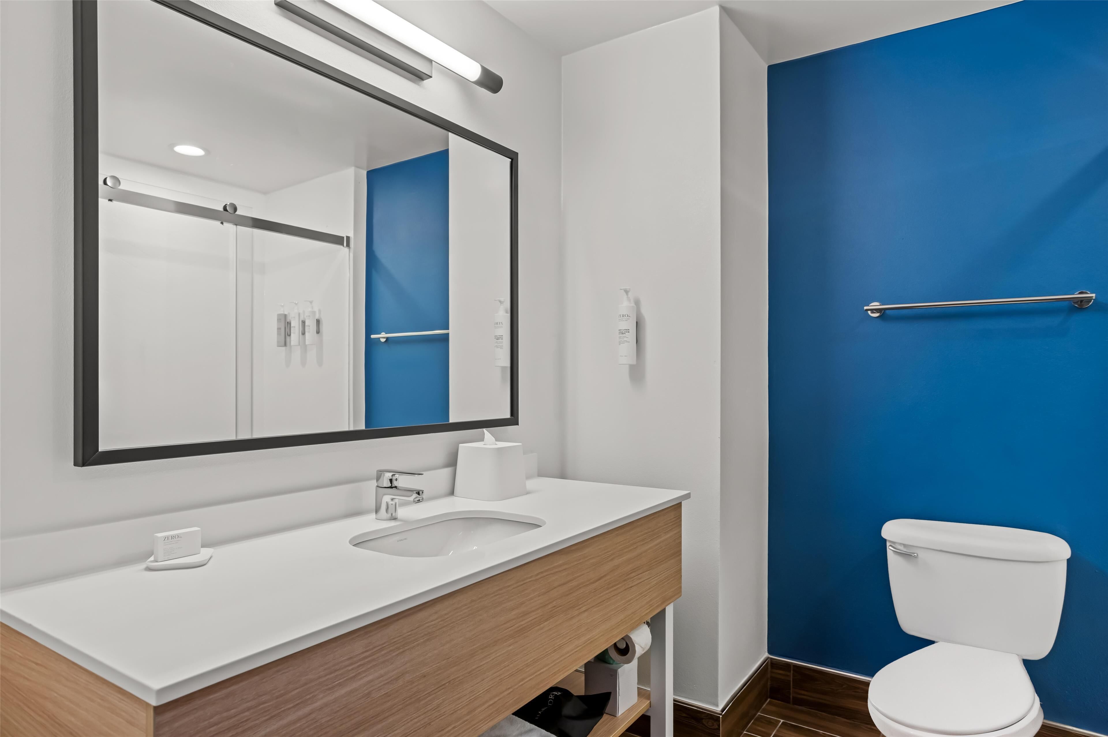 Ensemble douche/baignoire, articles de toilette gratuits, sèche-cheveux