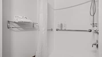 Room, 1 King Bed with Sofa bed, Roll-in Shower | Bathroom shower