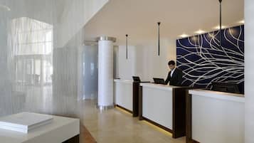 Check-in/check-out kiosk
