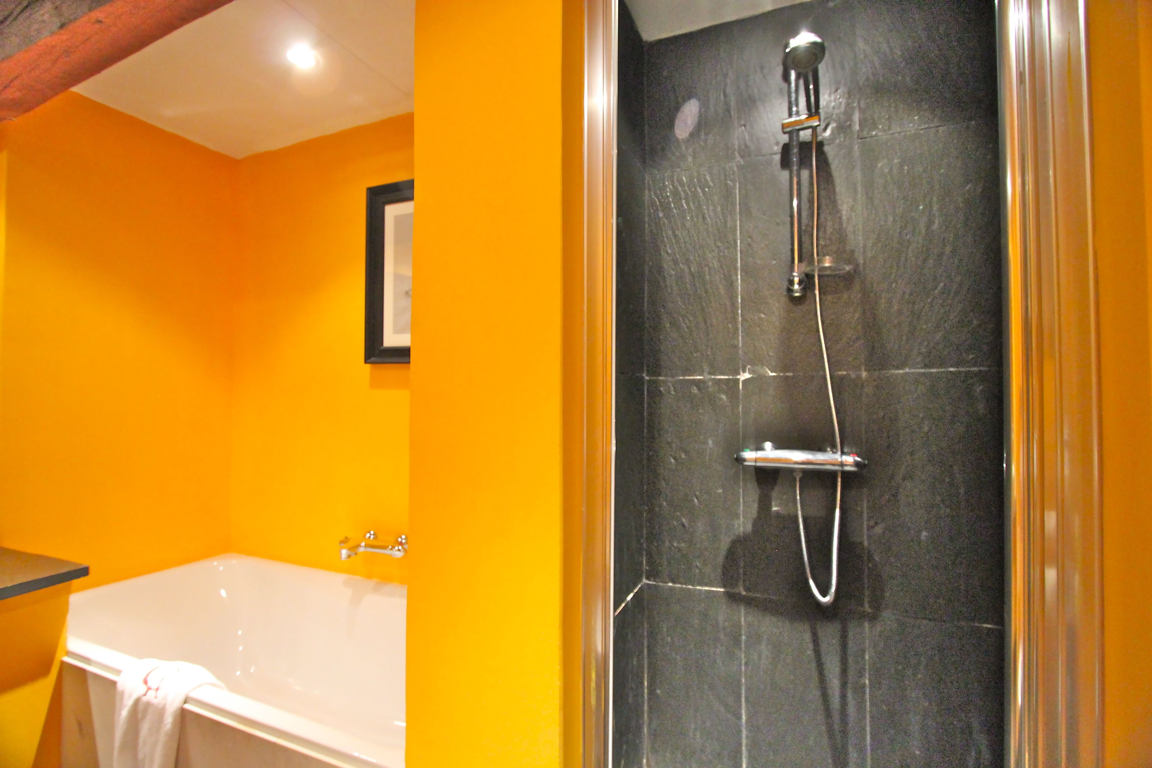 deluxe room | bathroom | combined shower/bathtub, free toiletries, hair dryer, bidet