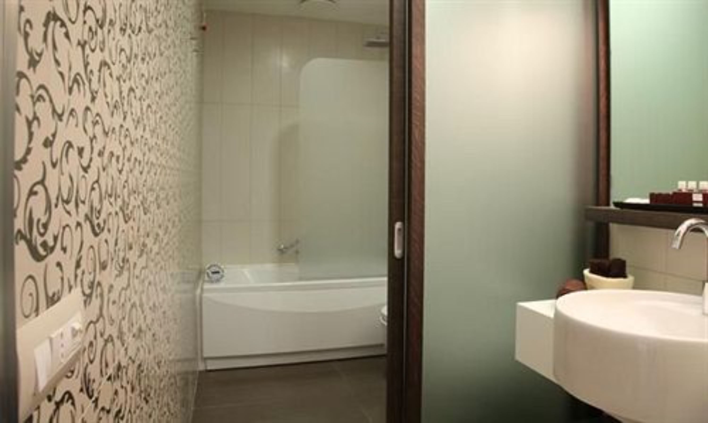 shower, free toiletries, hair dryer, bidet