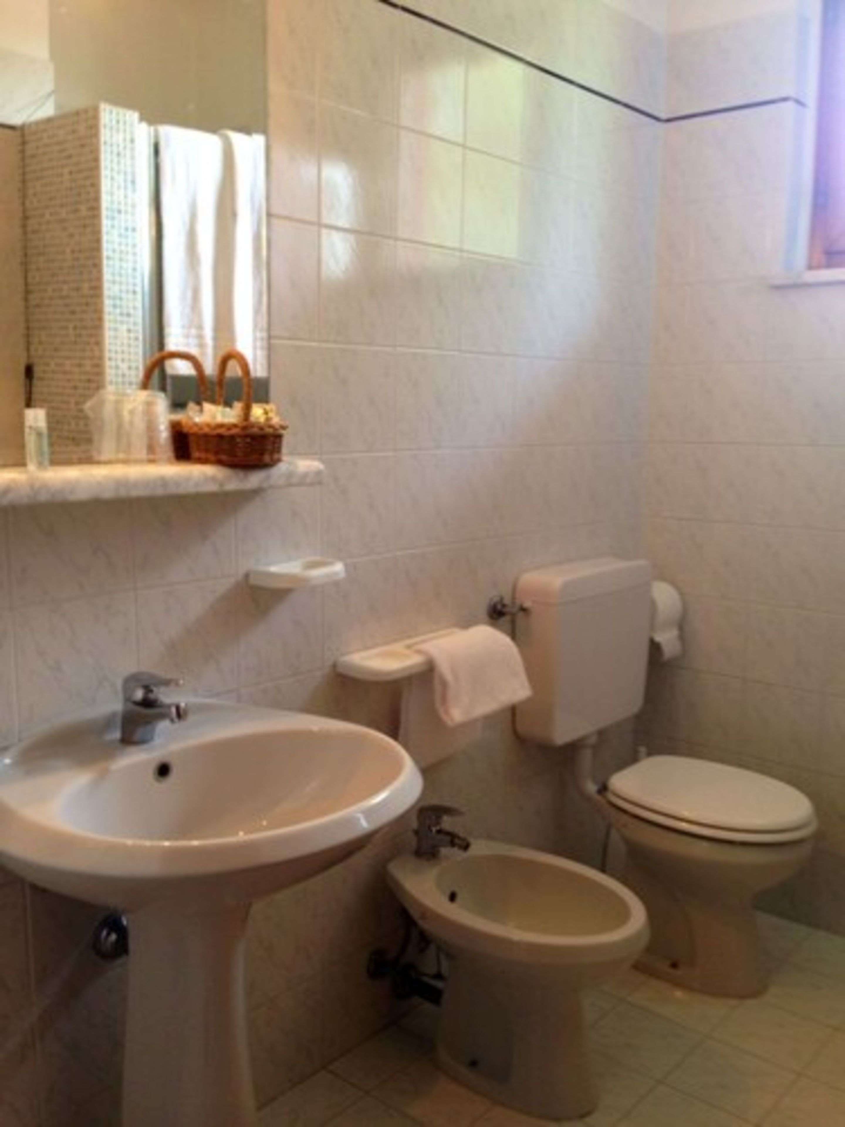 standard double or twin room | bathroom | shower, free toiletries, hair dryer, bidet