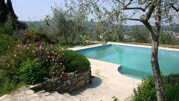 Piscina all'aperto, lettini